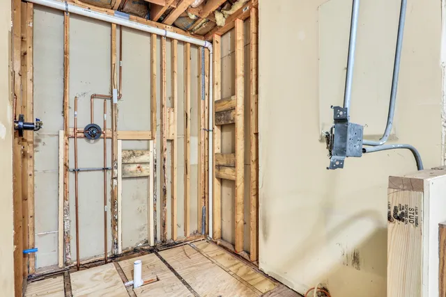 a view of a bathroom with a shower
