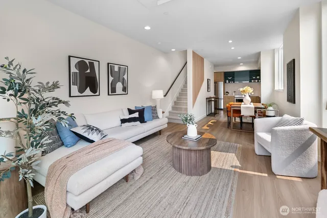 a living room with furniture