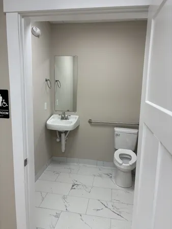 a bathroom with a sink and a toilet