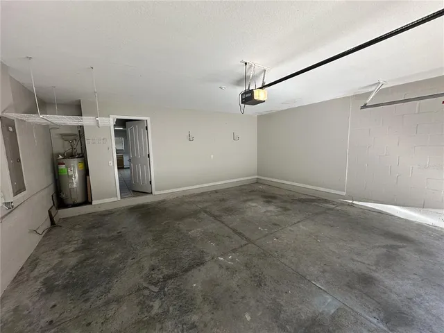 a view of a garage with closet