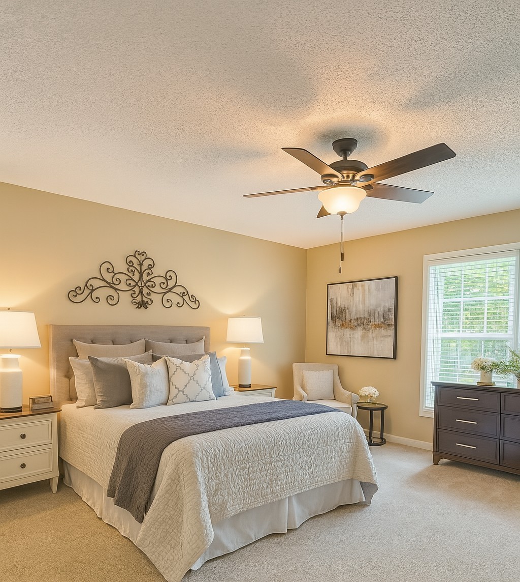 5002 Camelot Drive, Unit C Columbia, TN 38401 - Photo 16 of 46 a bedroom with a bed and a chandelier