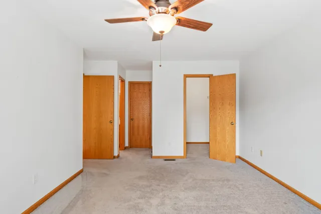 a view of small space with racks on the wall