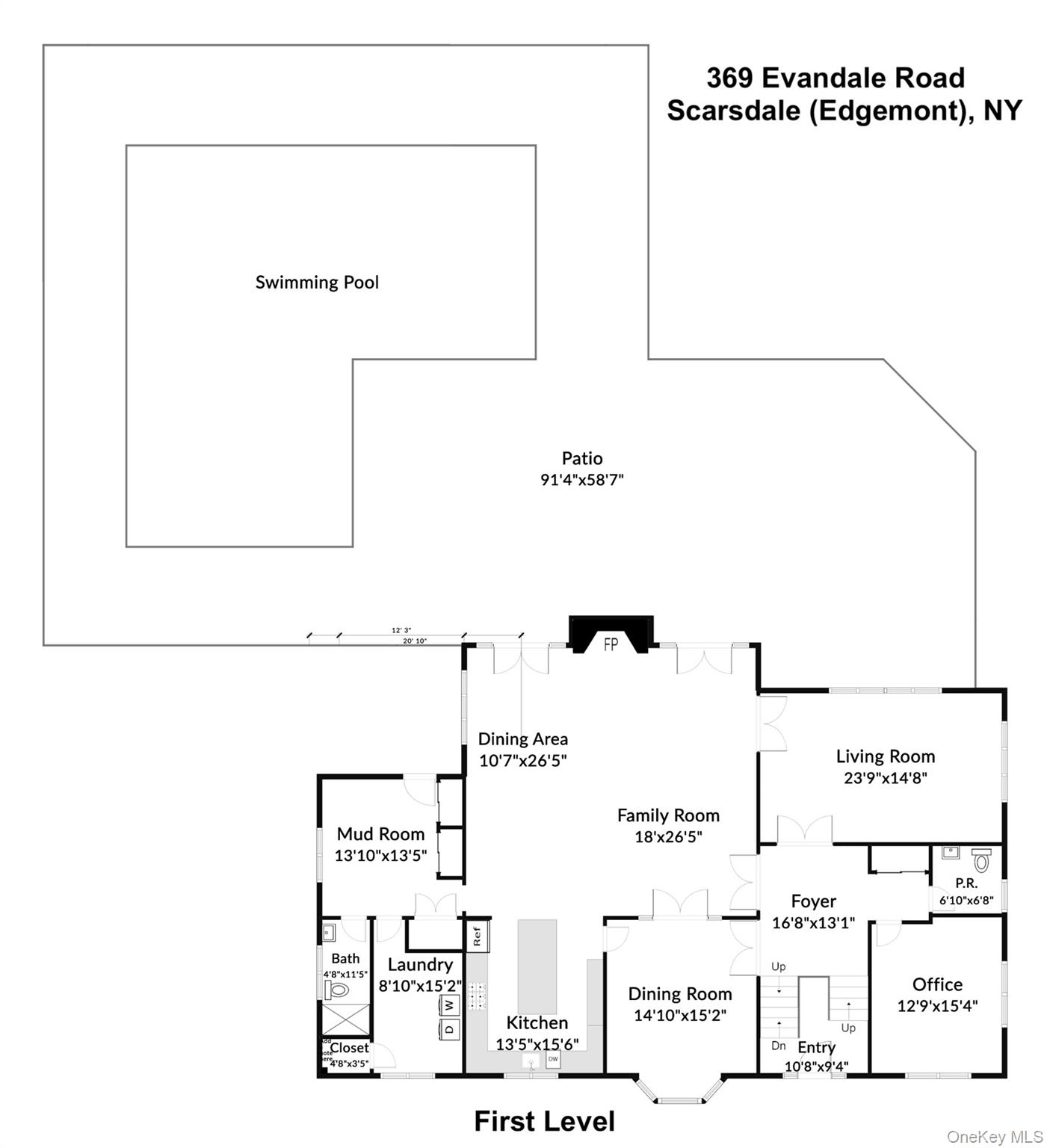 369 Evandale Road Scarsdale, NY 10583 - Photo 47 of 49 First level floor plan.