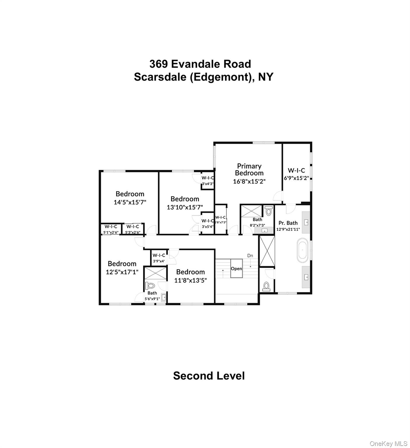 369 Evandale Road Scarsdale, NY 10583 - Photo 48 of 49 Second level floor plan.