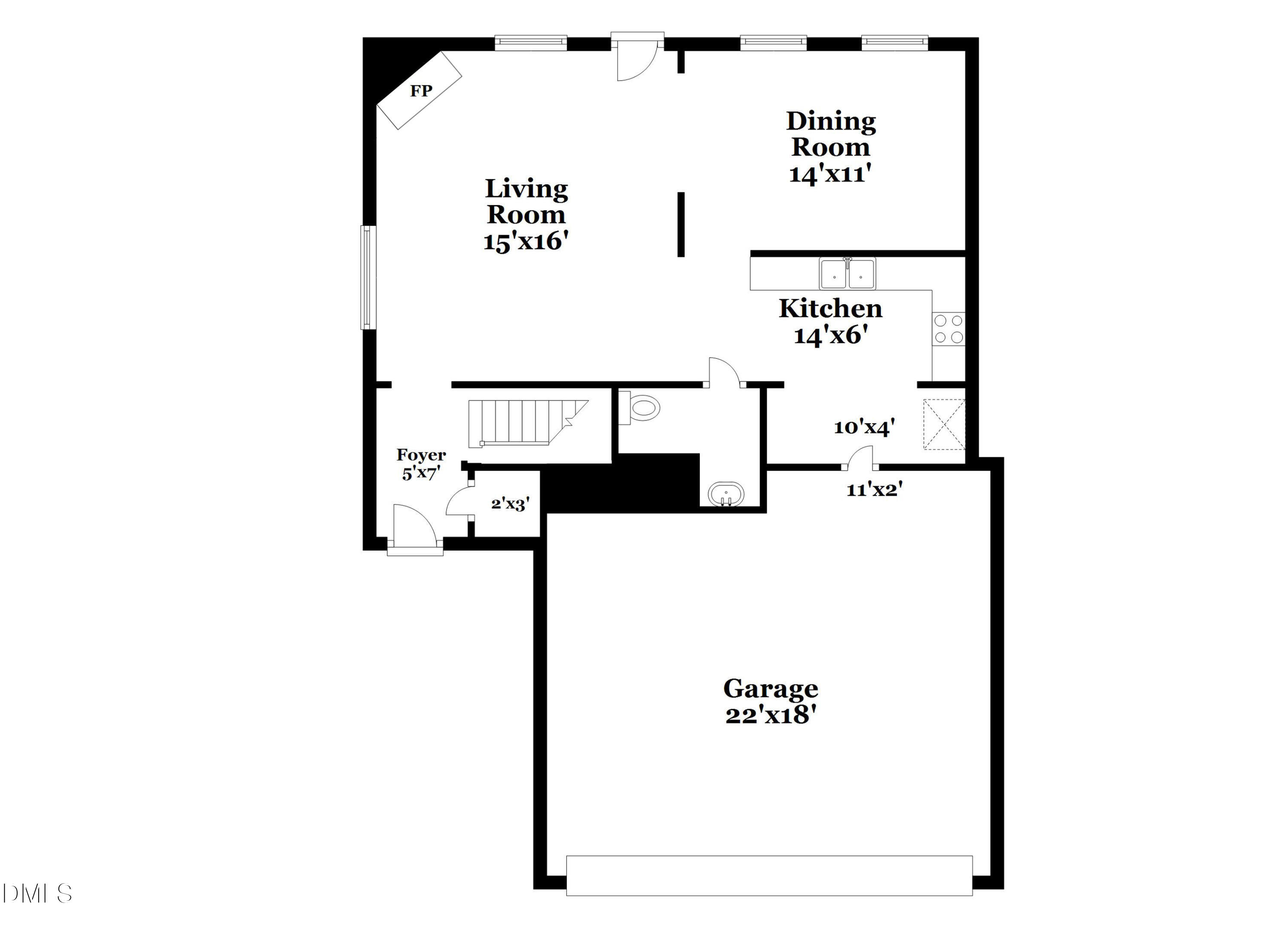 1413 Cozart Street Durham, NC 27704 - Photo 16 of 17 a picture of a floor plan