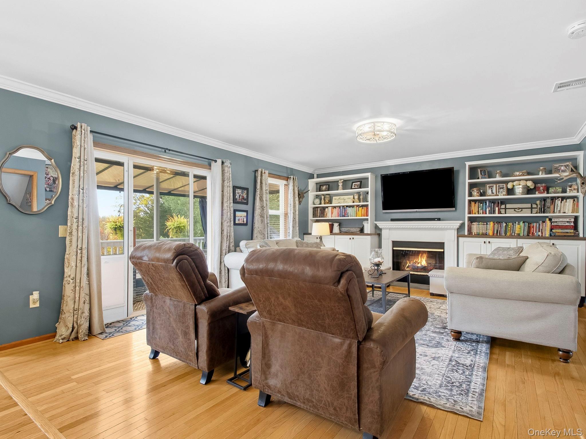 90 Reilly Road LaGrangeville, NY 12540 - Photo 23 of 50 a living room with furniture a flat screen tv and a fireplace
