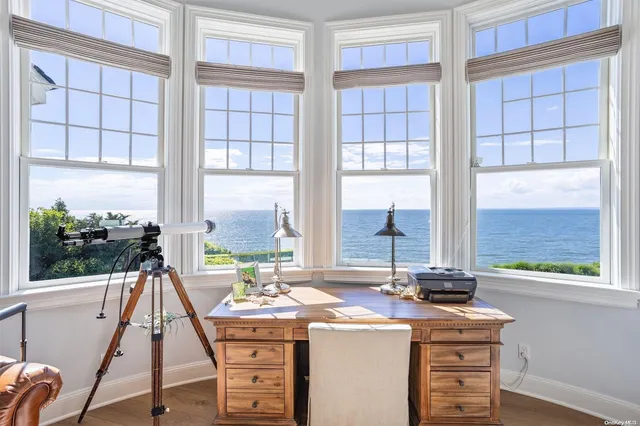 a view of a kitchen with a window