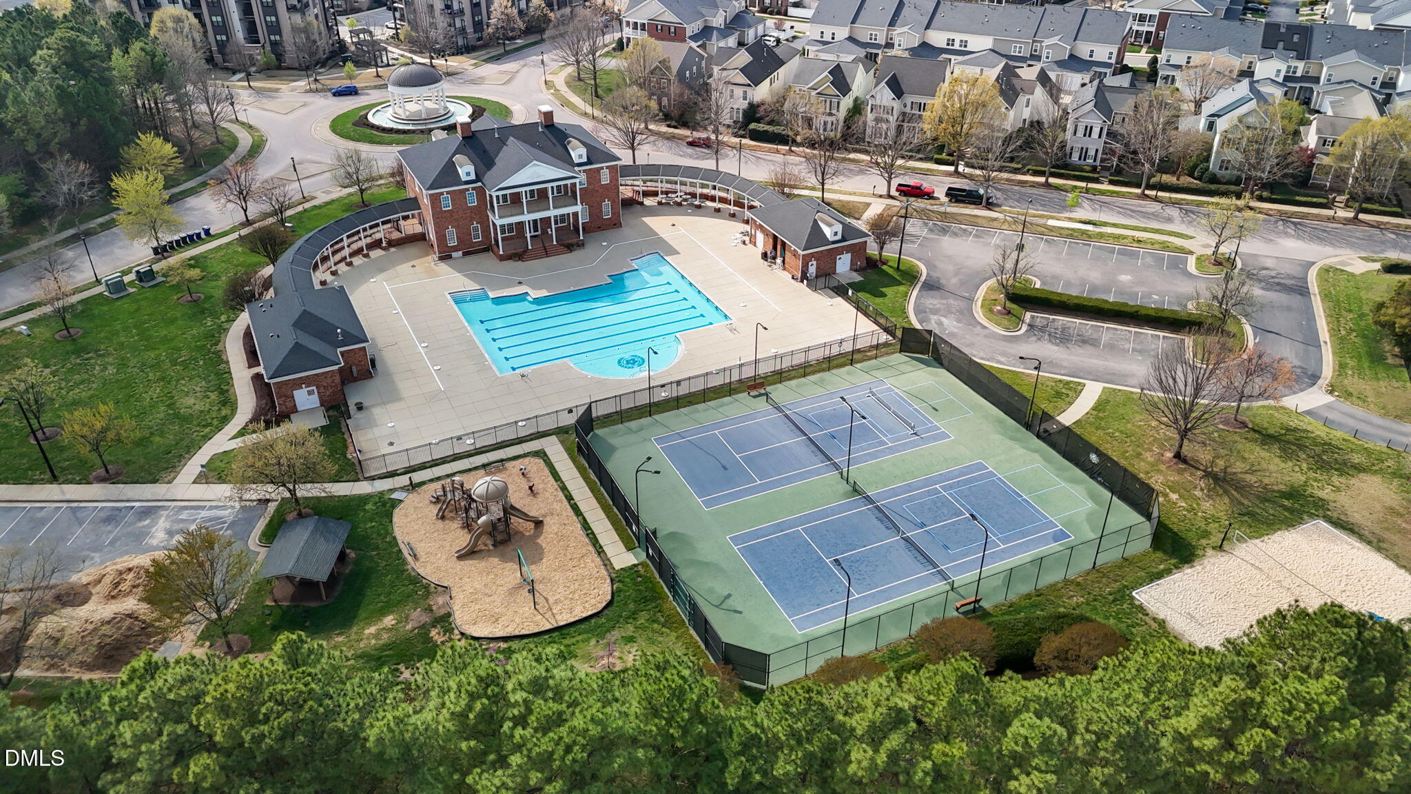 401 Stone Flower Lane Raleigh, NC 27603 - Photo 25 of 28 an aerial view of a house with a swimming pool