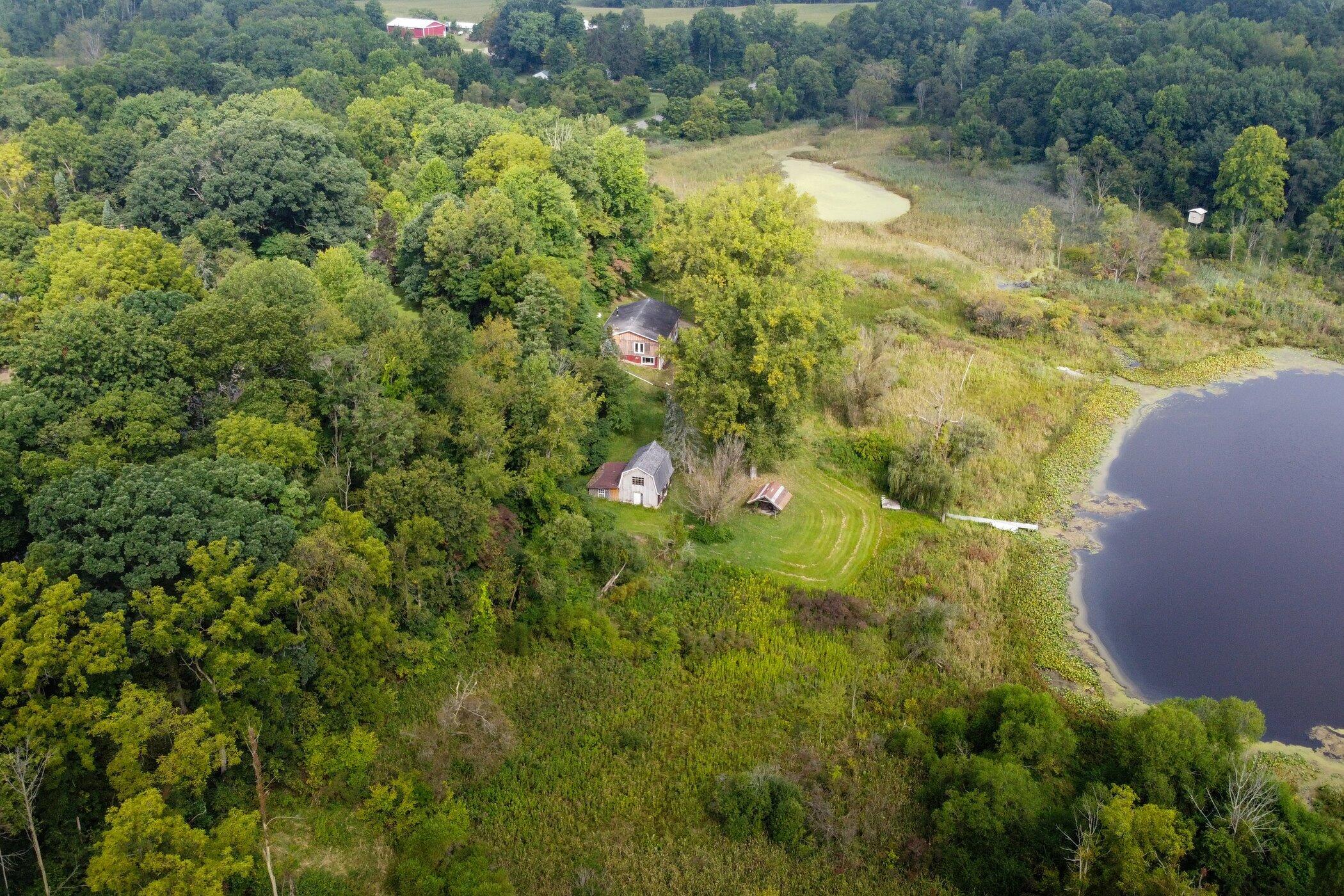 12451 Garr Road Buchanan, MI 49107 - Photo 17 of 21 Top view of home, woods & lake