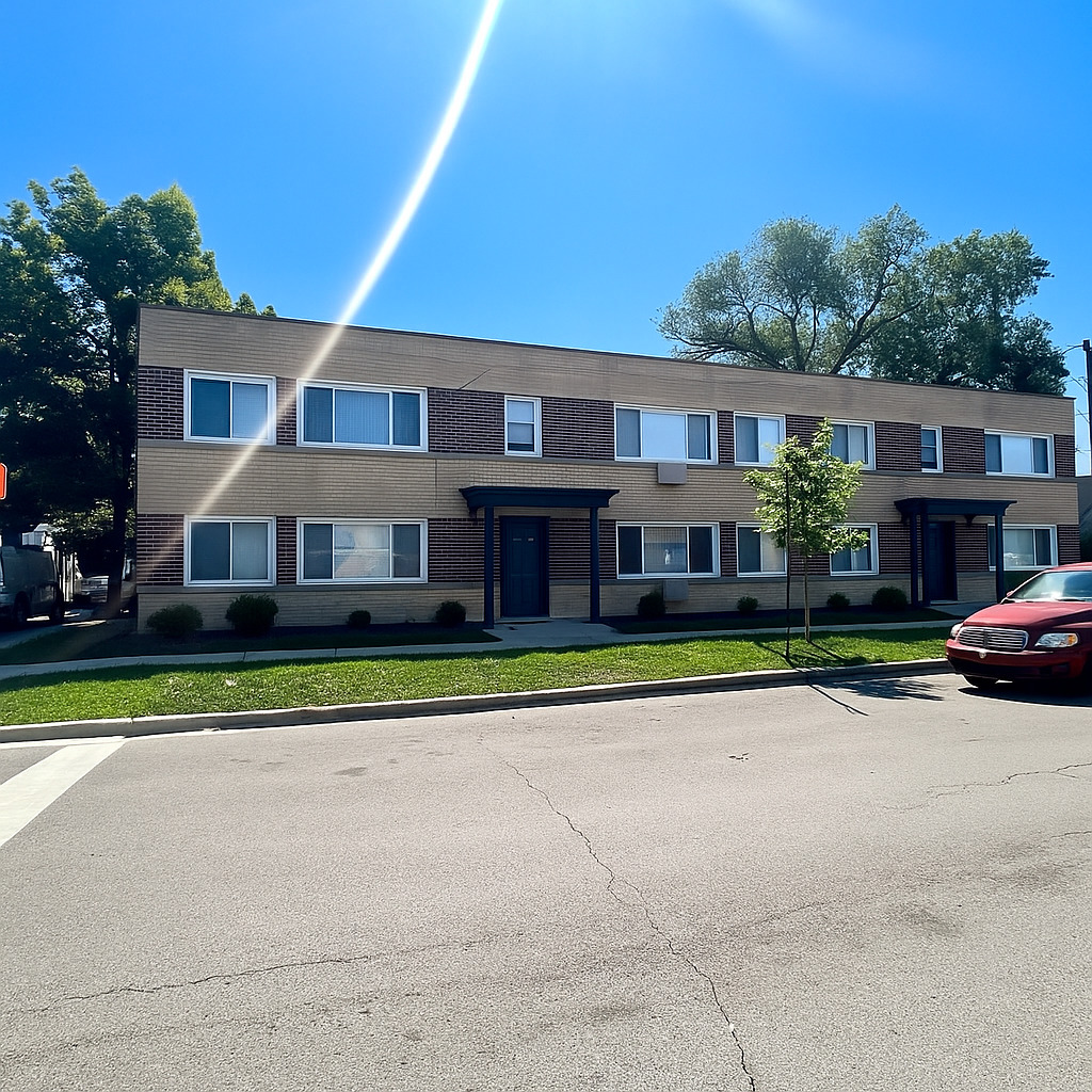 a front view of a house with a yard and trees