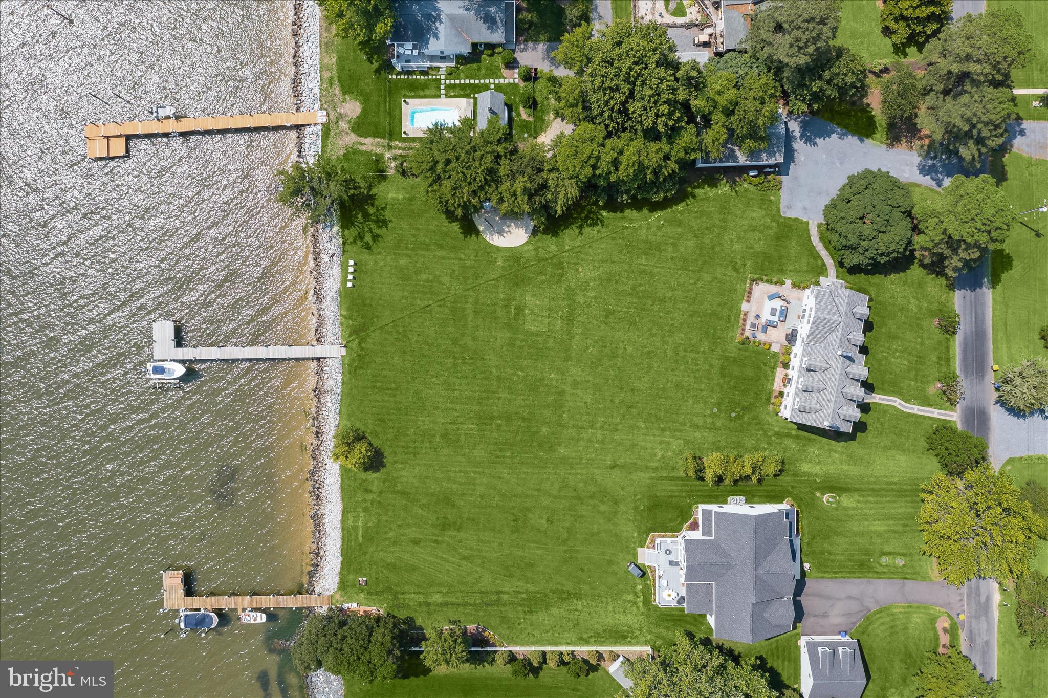 122 Queen Anne Road Stevensville, MD 21666 - Photo 13 of 100 Aerial with Waters edge Rip Rap