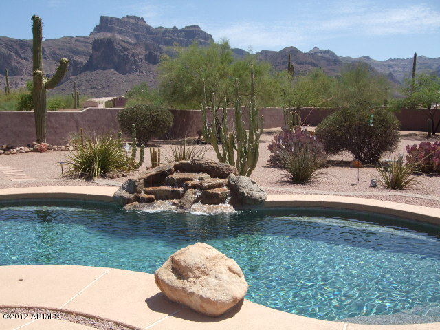 377 South Prospectors Road Apache Junction, AZ 85119 - Photo 21 of 43 PEBBLE TEC POOL W/WATER FALL