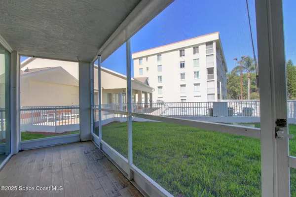 a view of balcony with workspace