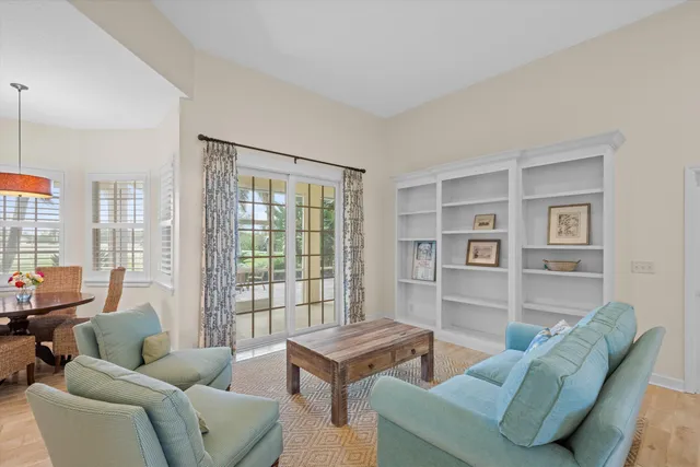 a living room with furniture and a couch