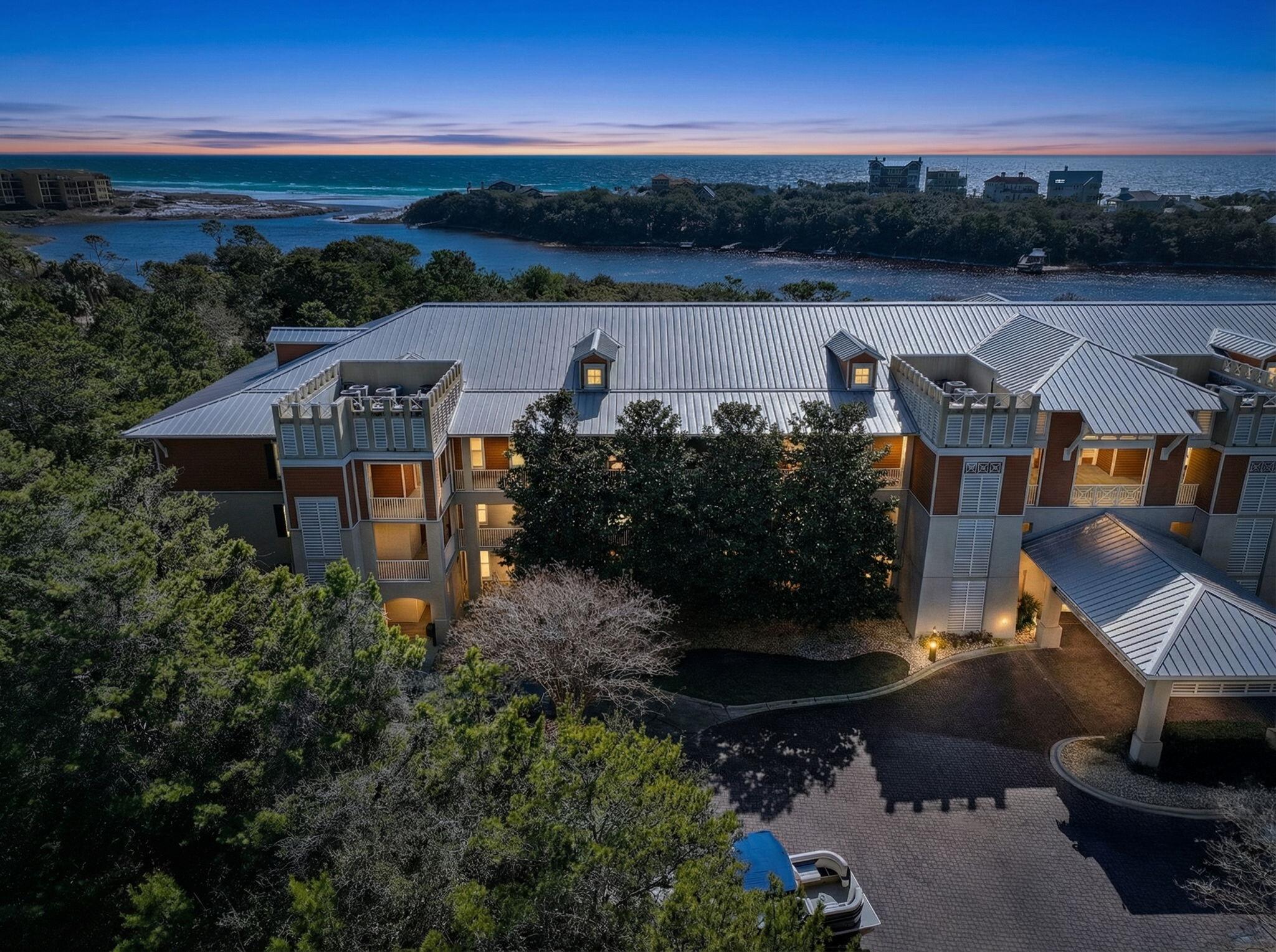 1653 West County Highway 30A, Unit 1101 Santa Rosa Beach, FL 32459 - Photo 59 of 61 Twilight Looking South Redfish Lake and