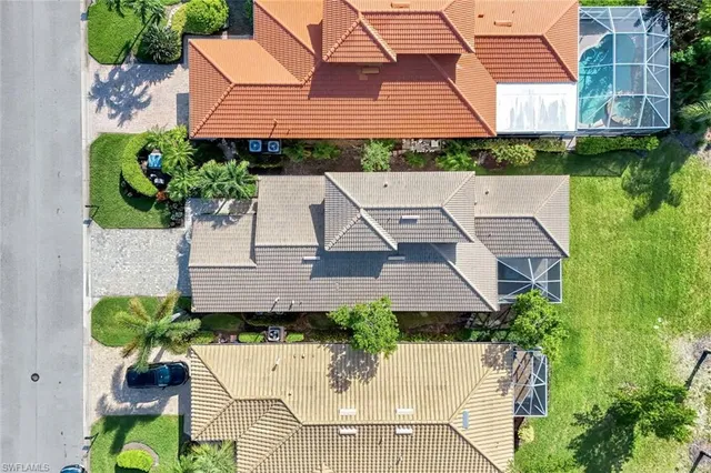 an aerial view of a house