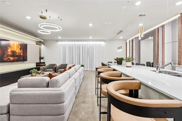 a living room with furniture and a couch