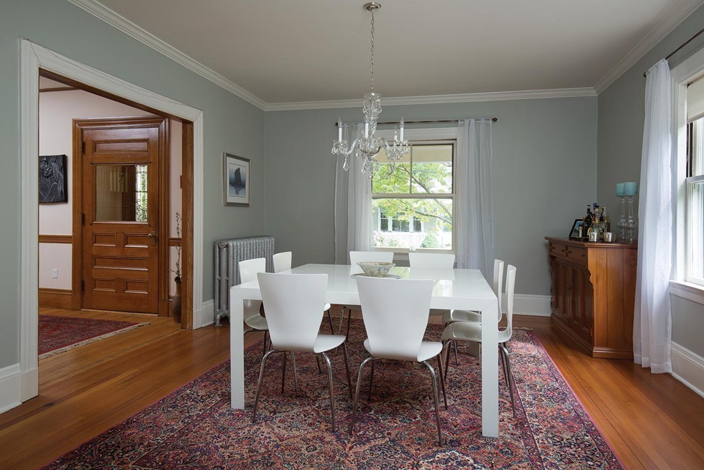 14 Milton Road Brookline, MA 02445 - Photo 4 of 10 a view of a dining room with furniture window and wooden floor