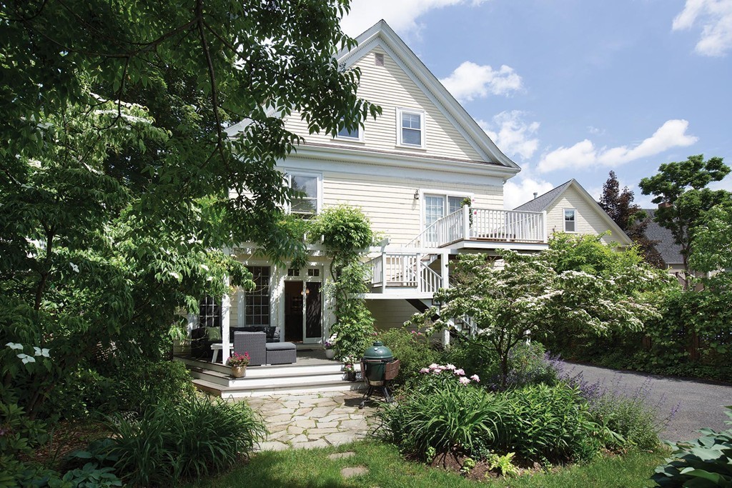 14 Milton Road Brookline, MA 02445 - Photo 10 of 10 front view of a house with a garden