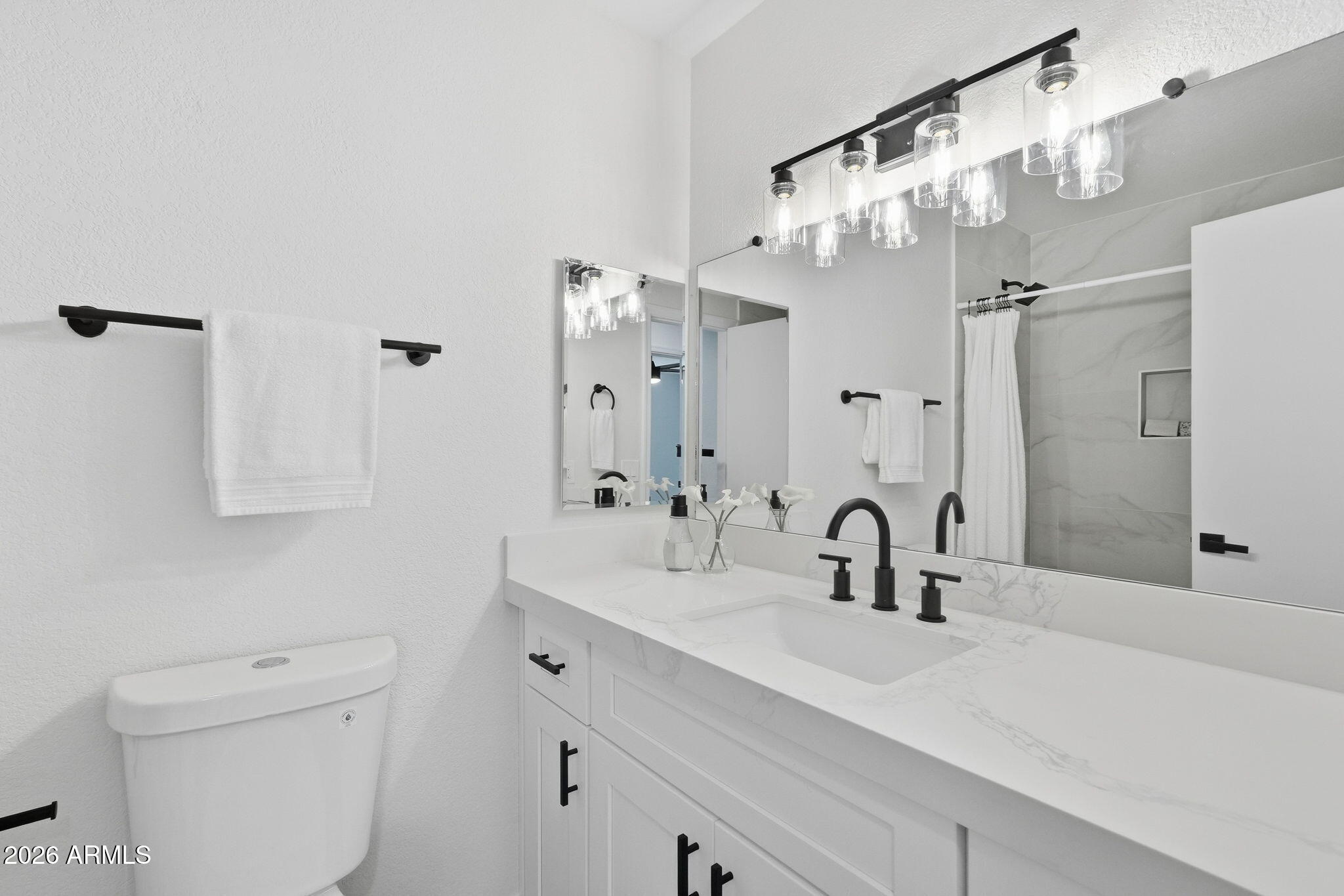 1336 South Cactus Road Apache Junction, AZ 85119 - Photo 20 of 37 a bathroom with a sink a toilet and a mirror