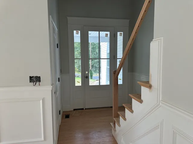 a view of an entryway with staircase