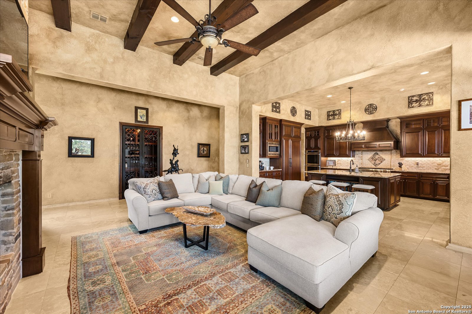 210 Rio Cordillera Boerne, TX 78006 - Photo 15 of 78 a living room with furniture and view of kitchen
