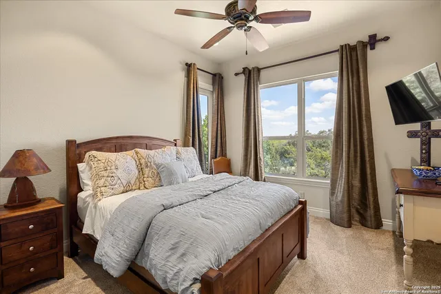 a aerial view of a house with a garden