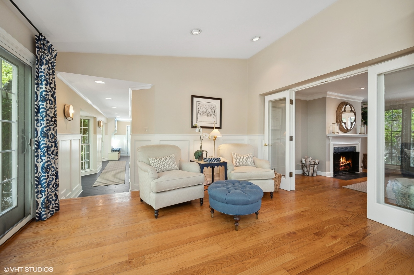 1744 Ridgewood Lane East Glenview, IL 60025 - Photo 22 of 48 a living room with furniture and a fireplace