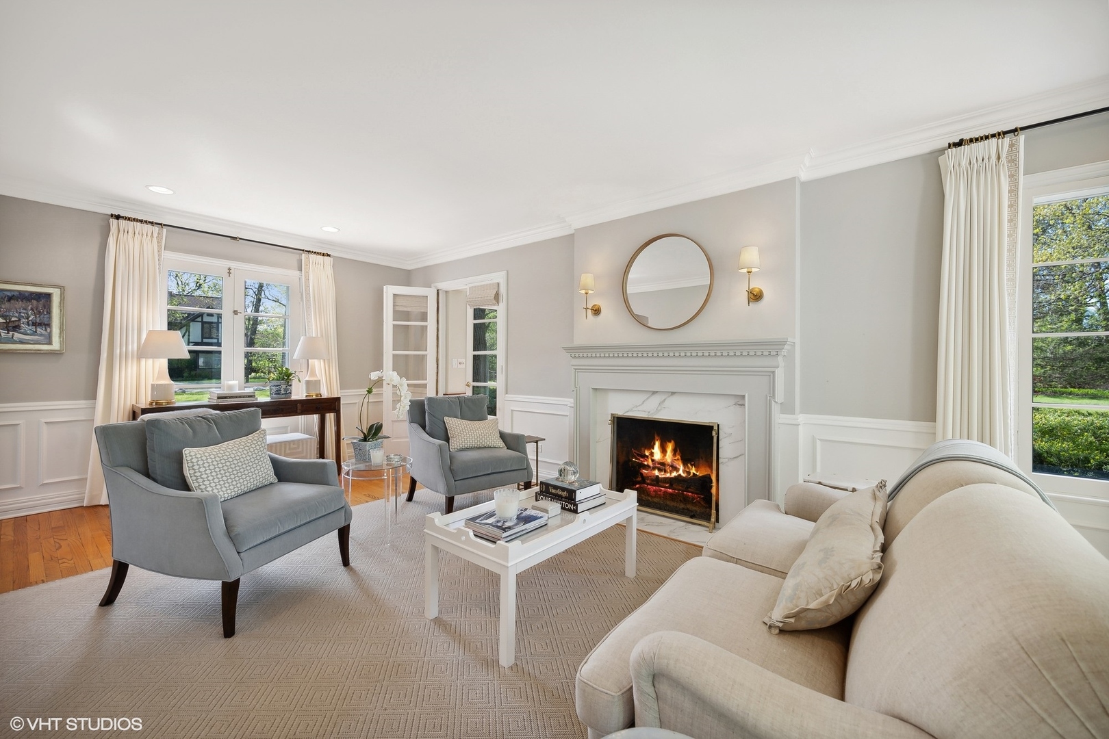 1744 Ridgewood Lane East Glenview, IL 60025 - Photo 6 of 48 a living room with furniture and a fireplace