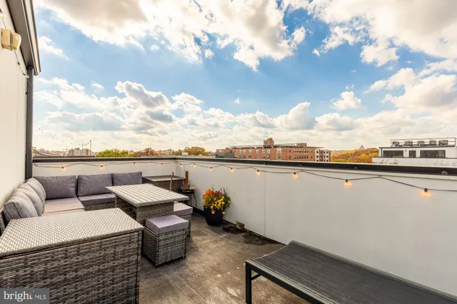 a terrace view with seating space