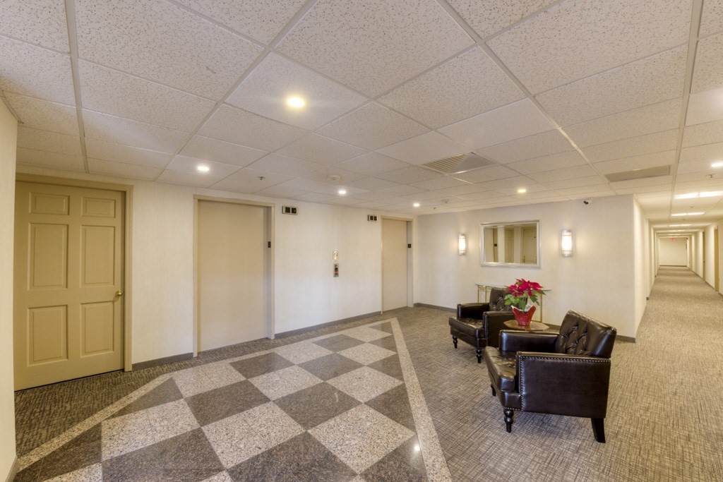 44 Elm Street, Unit 501 Worcester, MA 01609 - Photo 38 of 41 a living room with furniture and a chandelier