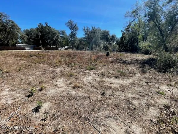 a view of road with trees in the background
