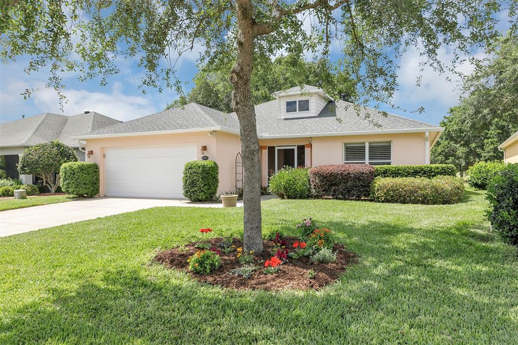 a house view with a garden space