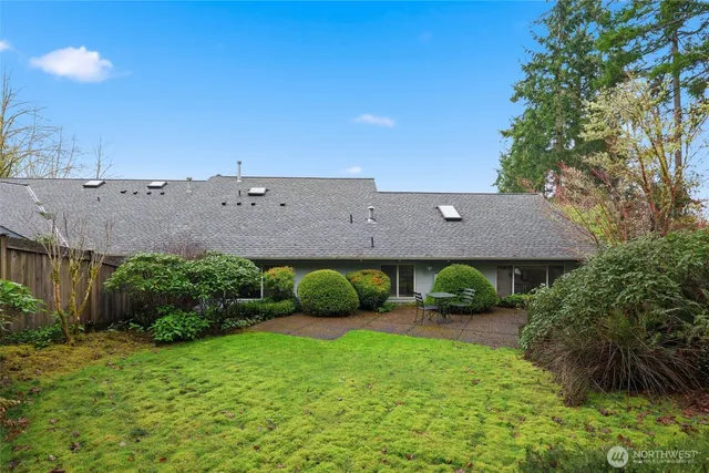 a aerial view of a house with a garden