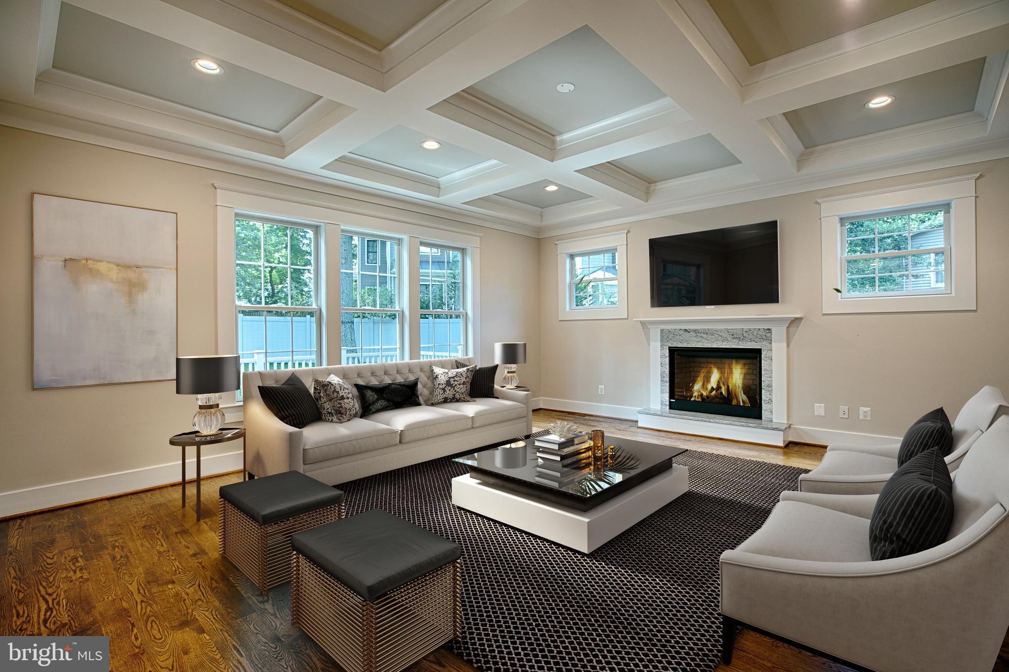 827 Ninovan Road Southeast Vienna, VA 22180 - Photo 5 of 30 Family Room with coffered ceilings