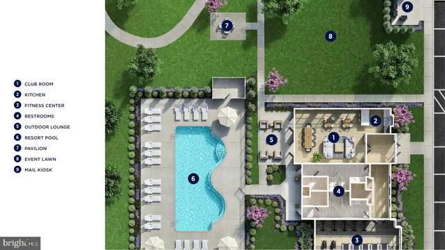 a view of swimming pool from a balcony