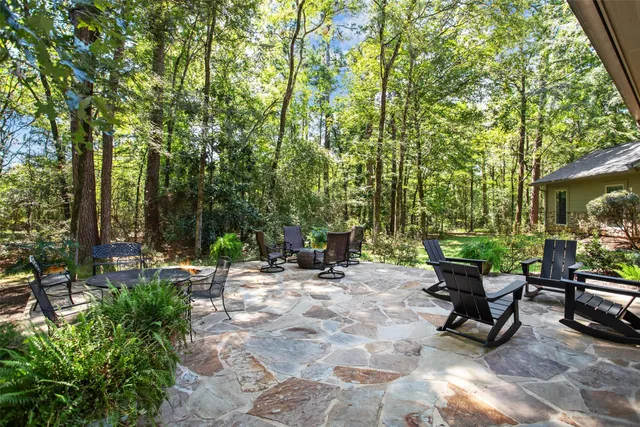 a view of parking garage with cars