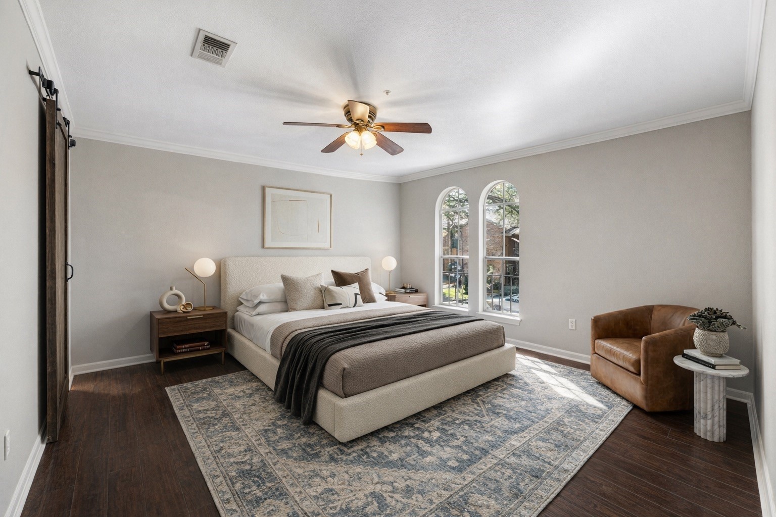 15066 Kimberley Court Houston, TX 77079 - Photo 15 of 27 Generously sized primary bedroom suite located on the second floor at the end of the hallway. *This photo has been virtually staged.