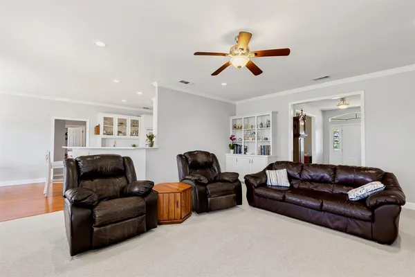 a living room with furniture