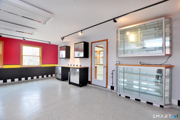 a view of a living room with entryway