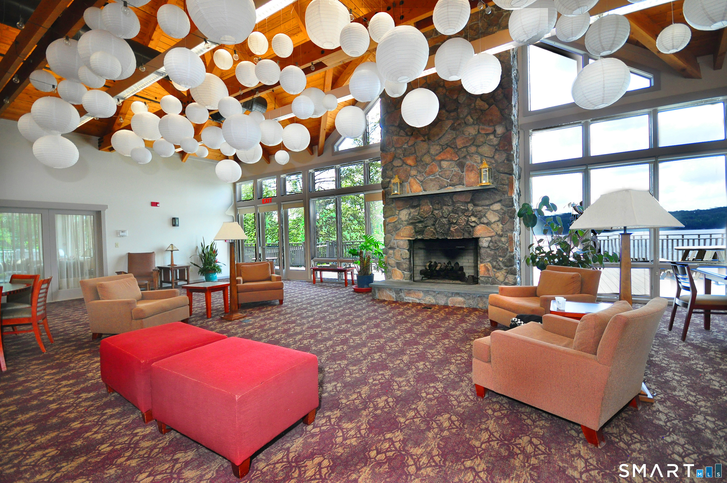 243 Milton Road Goshen, CT 06756 - Photo 32 of 38 The Woodridge Lake Clubhouse is perfect for large social and holiday gatherings. The views of the lake from here are spectacular.