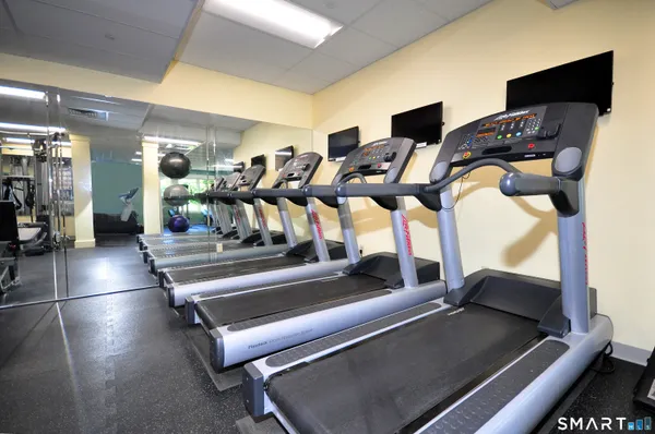 a gym hall with exercise machine