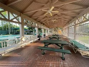 an outdoor space with garden