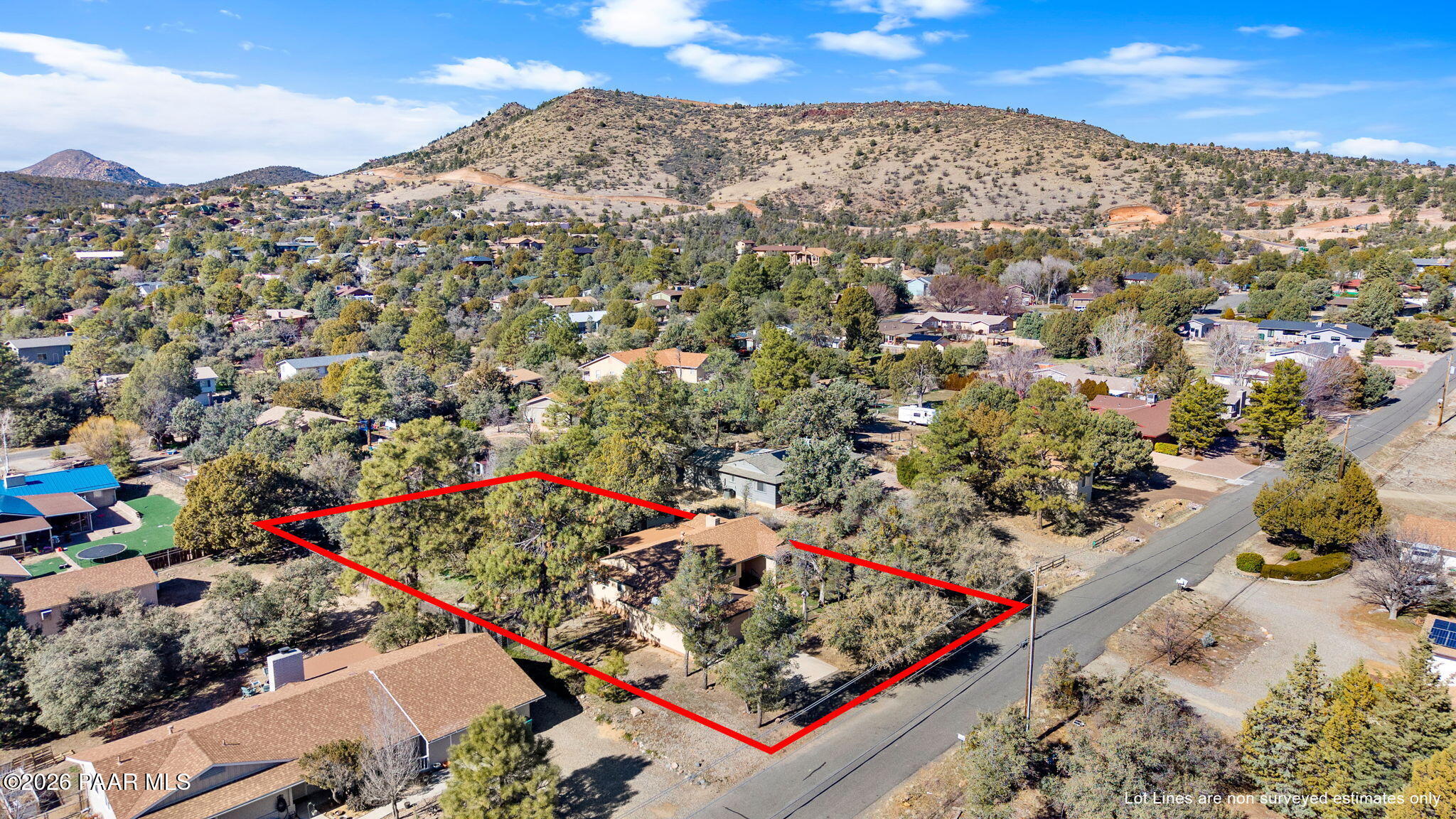 3030 Hozoni Road Prescott, AZ 86305 - Photo 5 of 37 5-Aerial Front (3) Lot Lines
