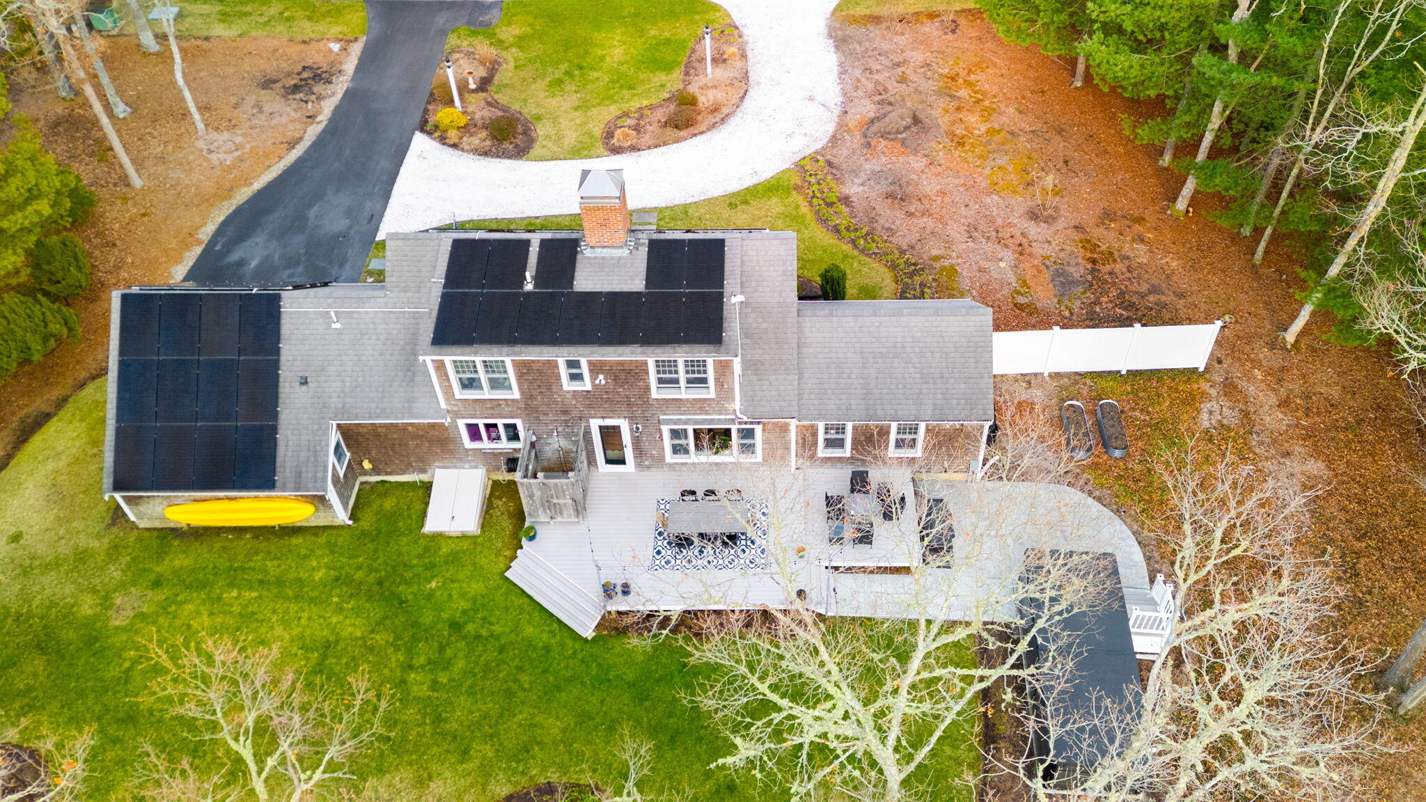 268 Winding Cove Road Marstons Mills, MA 02648 - Photo 34 of 40 an aerial view of a house with swimming pool and porch