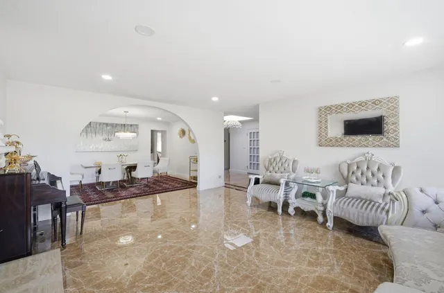 a view of a town with big houses