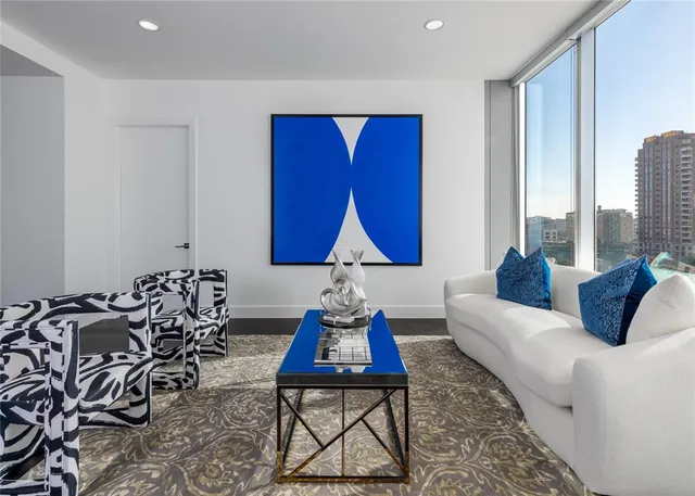 a living room with furniture