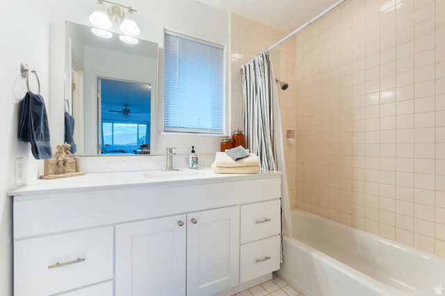 11550 Pigeon Hollow Road Spring City, UT 84662 - Photo 63 of 85 White vanity with integrated rectangular sink, stone-finish countertop, and brushed nickel faucet