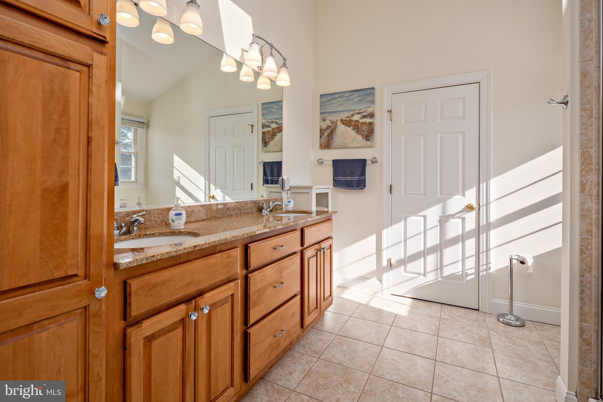 115 Cedar Road Chester, MD 21619 - Photo 32 of 71 a bathroom with a double vanity sink and a mirror