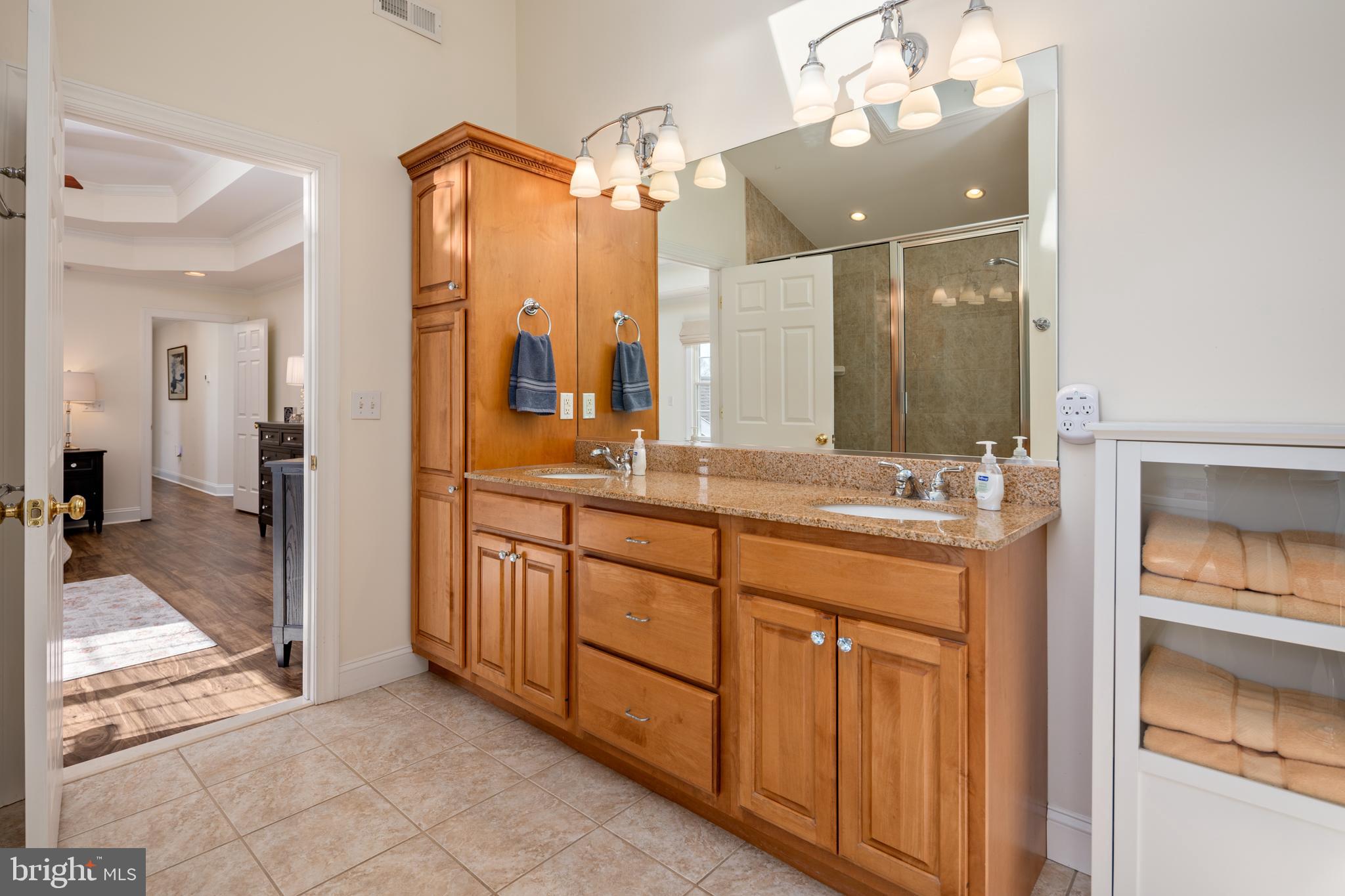 115 Cedar Road Chester, MD 21619 - Photo 35 of 71 a bathroom with a double vanity sink and a mirror